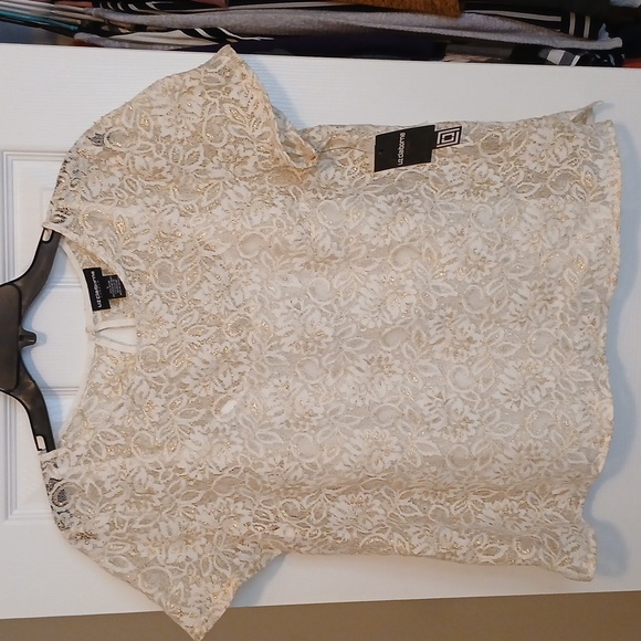 Liz Claiborne Tops - NWT Liz Claiborne Beige Floral Lace Blouse - 2 pcs.
